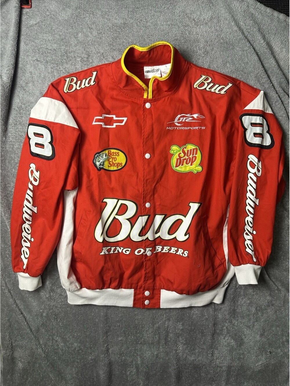 Dale Earnhardt Jr. Red Budweiser #8 NASCAR Women's Jacket Bass Pro Shops Size L